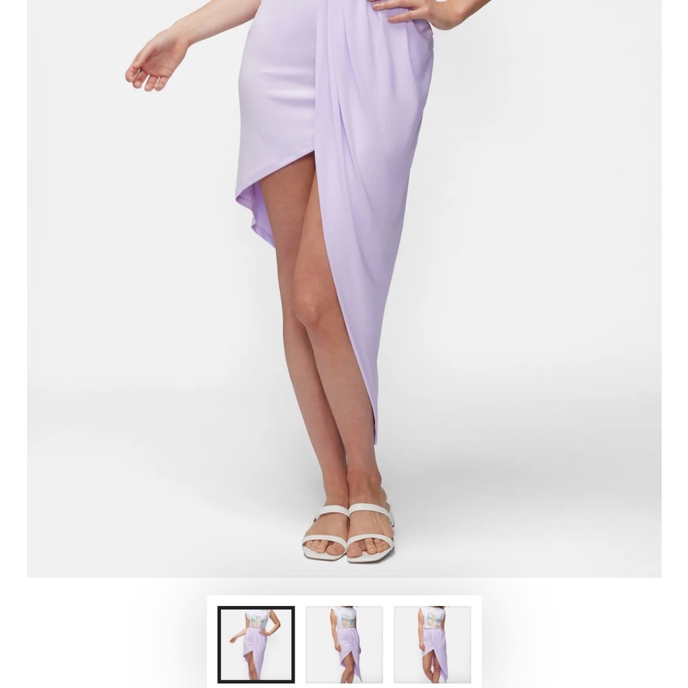 Wildfox Purple Midi Wrap Skirt with Asymmetrical Slit for Resort Wear